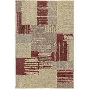 Oriental Weavers International Kusový koberec SISALO 706/O44P, Červená, Vícebarevné (Rozměr: 133 x 190 cm)