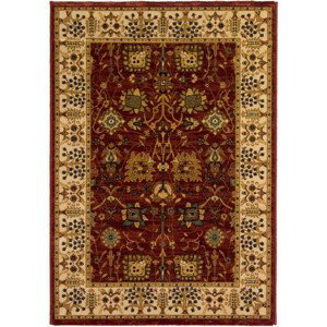 Oriental Weavers International Kusový koberec PRAGUE 636/IB2R, Červená, Vícebarevné (Rozměr: 67 x 120 cm)
