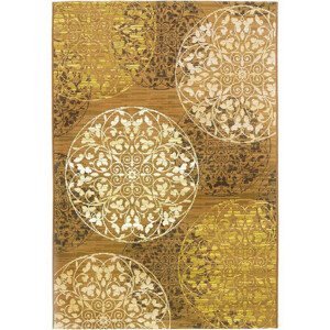 Oriental Weavers International Kusový koberec ZOYA 128/Q01N, Žlutá, Vícebarevné (Rozměr: 200 x 285 cm)