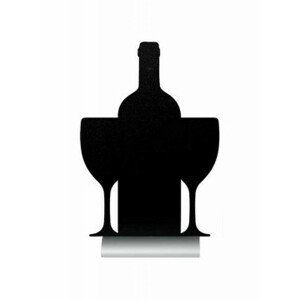 Stolní tabulka Securit Silhouette ALUMINIUM WINE s popisovatelným povrchem + popisovač