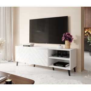 TV stolek Abeto 150, bílá matná / lesk