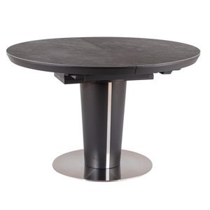 Jídelní stůl rozkládací 120 ORBIT ceramic šedý mramor/antracit mat