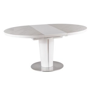 Jídelní stůl rozkládací 120 ORBIT ceramic bílý mramor/bílý mat