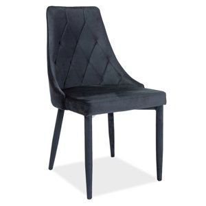 Jídelní čalouněná židle REX velvet černá/černá