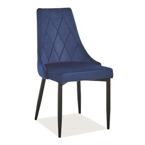 Jídelní čalouněná židle REX B velvet granátově modrá/černá