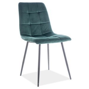 Jídelní čalouněná židle MAJA velvet zelená/černá