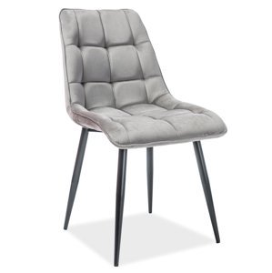Jídelní čalouněná židle SIK VELVET šedá/černá