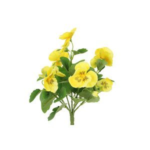 Maceška - kytice z umělých květin, barva žlutá. KT7159, sada 4 ks