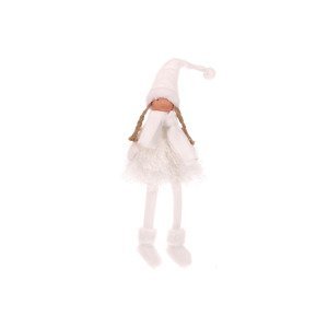 Děvčátko v bílých šatech, sedící, textilní dekorace ZM1370