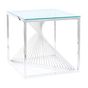 Konferenční stolek FLAME B stříbrná/sklo