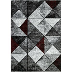 Ayyildiz Hali GmbH Kusový koberec ALORA A1045 Red, Šedá, Vícebarevné (Rozměr: 80 x 150 cm)