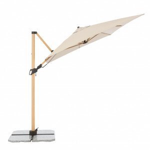 ALU WOOD 220 x 300 cm - výkyvný zahradní slunečník s boční tyčí s ULTRA UV ochranou (Design látky: 820)