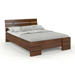 Dřevěná postel Sandemo High & LONG, délší o 20cm, borovice (Rozměr: 140x220 cm, Barva: Ořech)