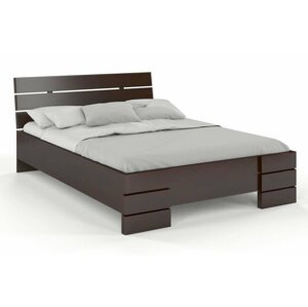 Dřevěná postel Sandemo High, buk (Rozměr: 90x200 cm, Barva: Palisander)