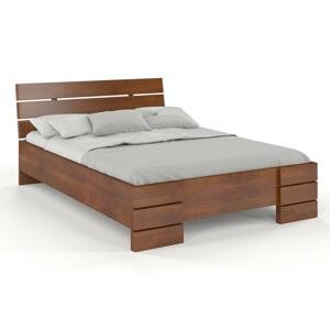 Dřevěná postel Sandemo High, buk (Rozměr: 90x200 cm, Barva: Ořech)