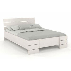 Dřevěná postel Sandemo High, buk (Rozměr: 90x200 cm, Barva: Bílá)