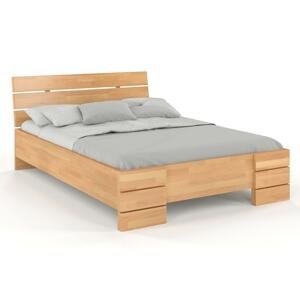 Dřevěná postel Sandemo High, buk (Rozměr: 180x200 cm, Barva: Přírodní)