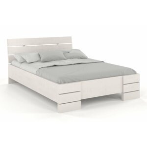 Dřevěná postel Sandemo High & LONG, delší o 20cm, buk (Rozměr: 200x220 cm, Barva: Bílá)
