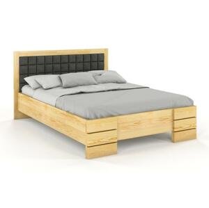 Dřevěná postel Gotland High, borovice (Rozměr: 200x200 cm, Barva dřeva: Přirodní, Barva látky: Casablanca 2316)