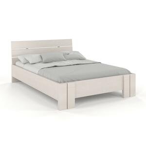 Dřevěná postel Arhus High, borovice (Rozměr: 200x200 cm, Barva: Bílá)