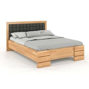 Dřevěná postel Gotland High, buk (Rozměr: 200x200 cm, Barva dřeva: Přirodní, Barva látky: Casablanca 2316)