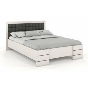 Dřevěná postel Gotland High, buk (Rozměr: 200x200 cm, Barva dřeva: Bilá, Barva látky: Casablanca 2303)