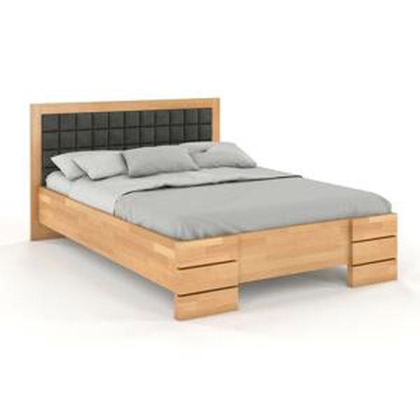 Dřevěná postel Gotland High, buk (Rozměr: 140x200 cm, Barva dřeva: Přirodní, Barva látky: Casablanca 2315)