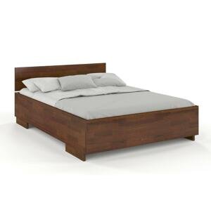 Dřevěná postel Bergman High, borovice (Rozměr: 200x200 cm, Barva: Ořech)