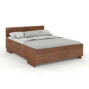 Dřevěná postel Bergman High, buk (Rozměr: 200x200 cm, Barva: Ořech)