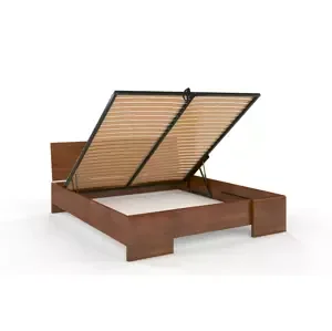 Dřevěná postel Hessler High BC, buk (Barva: Ořech, Rozměr: 200x200 cm)