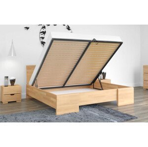 Dřevěná postel Hessler High BC, buk (Barva: Přírodní, Rozměr: 180x200 cm)