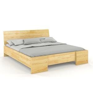 Dřevěná postel Hessler High, borovice (Rozměr: 200x200 cm, Barva: Přírodní)