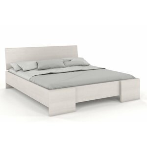 Dřevěná postel Hessler High, borovice (Rozměr: 200x200 cm, Barva: Bílá)