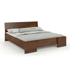 Dřevěná postel Hessler High, borovice (Rozměr: 180x200 cm, Barva: Ořech)