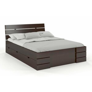 Dřevěná postel se šuplíky Sandemo High Drawers, buk (Rozměr: 90x200 cm, Barva: Palisander)