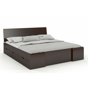 Dřevěná postel se šuplíky Hessler High Drawers, buk (Rozměr: 200x200 cm, Barva: Palisander)