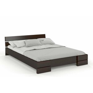 Dřevěná postel Sandemo, borovice (Rozměr: 90x200 cm, Barva: Palisander)