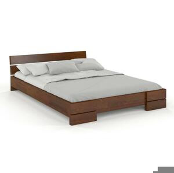 Dřevěná postel Sandemo, borovice (Rozměr: 90x200 cm, Barva: Ořech)