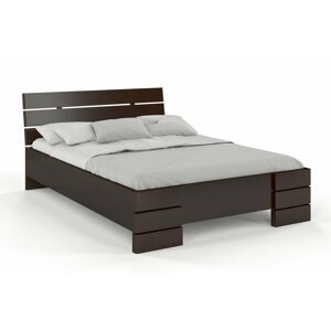 Dřevěná postel Sandemo High, borovice (Rozměr: 90x200 cm, Barva: Palisander)