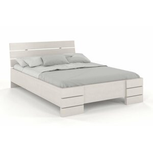 Dřevěná postel Sandemo High, borovice (Rozměr: 160x200 cm, Barva: Bílá)