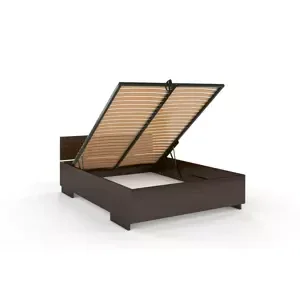 Dřevěná postel Bergman High BC, buk (Barva: Palisander, Rozměr: 200x200 cm)