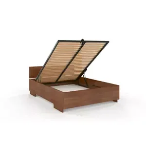 Dřevěná postel Bergman High BC, buk (Barva: Ořech, Rozměr: 200x200 cm)