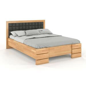 Dřevěná čalouněná postel Gotland High BC, buk (Barva dřeva: Přirodní, Barva látky: Casablanca 2303, Rozměr: 140x200 cm)