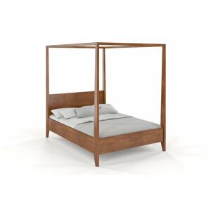 Dřevěná postel s baldachýnem CANOPY, buk (Rozměr: 120x200 cm, Barva: Ořech)