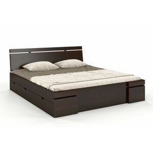 Dřevěná postel se šuplíky Skandica SPARTA Maxi & DR, borovice (Rozměr: 120x200 cm, Barva: Palisander)