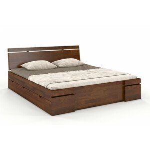 Dřevěná postel se šuplíky Skandica SPARTA Maxi & DR, borovice (Rozměr: 120x200 cm, Barva: Ořech)