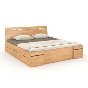 Dřevěná postel Skandica SPARTA Maxi & DR, se šuplíky, buk (Rozměr: 180x200 cm, Barva: Přírodní)