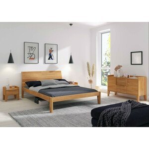 Dřevěná postel Skandica AGAVA, buk (Rozměr: 140x200 cm, Barva: Přírodní)