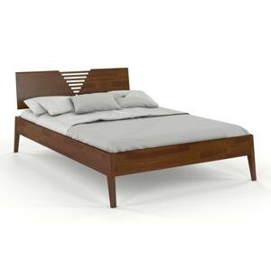 Dřevěná postel WOLOMIN, borovice (Rozměr: 140x200 cm, Barva: Ořech)