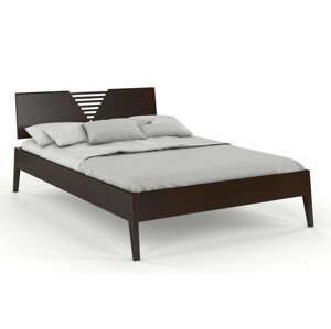 Dřevěná postel WOLOMIN, borovice (Rozměr: 140x200 cm, Barva: Palisander)